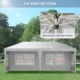 Pavilion pentru gradina/comercial, cadru metalic, material Oxford, 4 pereti, pliabil, alb, 5.85x2.95x2.70 m - imagine 4