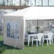 Pavilion pentru gradina/comercial, cadru metalic, material Oxford, 4 pereti, pliabil, alb, 5.85x2.95x2.70 m - imagine 3