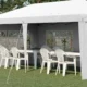 Pavilion pentru gradina/comercial, cadru metalic, material Oxford, 4 pereti, pliabil, alb, 5.85x2.95x2.70 m - imagine 2