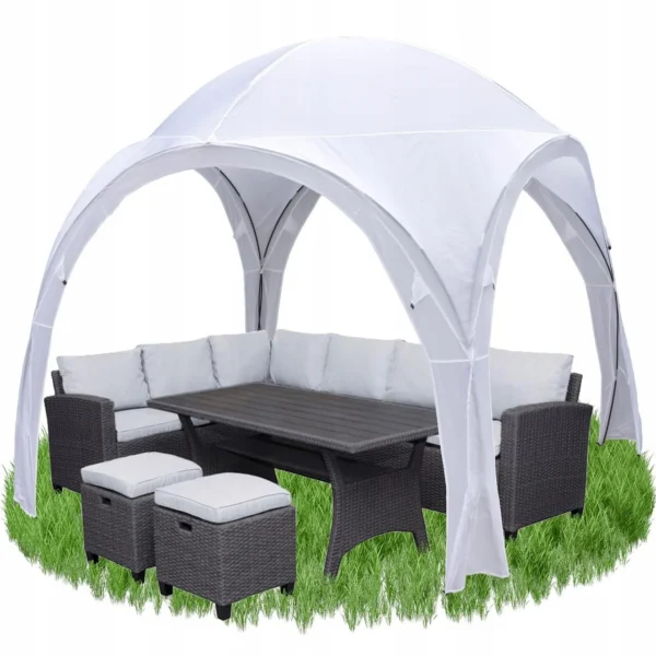 Pavilion pentru gradina/comercial, pliabil, alb, 3.2x3.2x2.5 m, Jumi - imagine 3