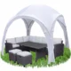 Pavilion pentru gradina/comercial, pliabil, alb, 3.2x3.2x2.5 m, Jumi - imagine 3