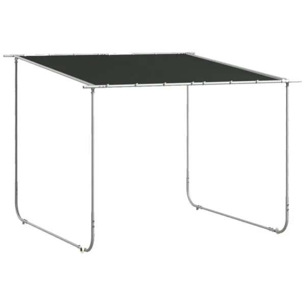 Pavilion pentru gradina/terasa, cu roti, cadru metalic, pliabil, negru, 3.02x3.02x2.5 m - imagine 2