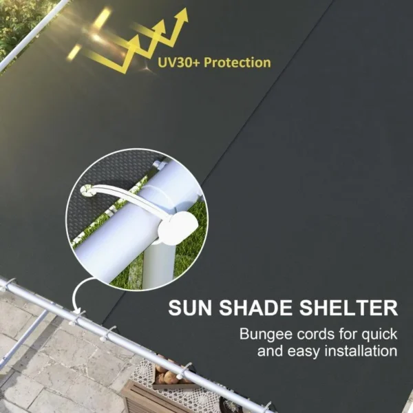 Pavilion pentru gradina/terasa, cu roti, cadru metalic, pliabil, negru, 3.02x3.02x2.5 m - imagine 7