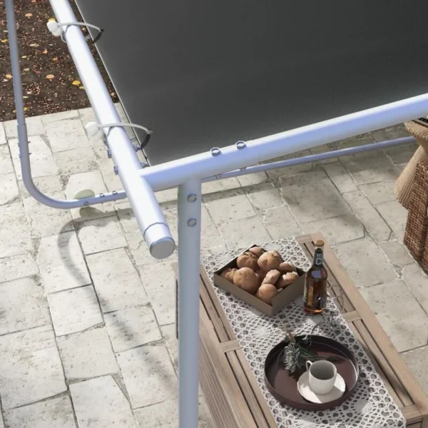 Pavilion pentru gradina/terasa, cu roti, cadru metalic, pliabil, negru, 3.02x3.02x2.5 m - imagine 5