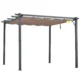 Pergola pentru gradina/terasa, retractabila, cadru aluminiu, gri si maro, 3x3x2.23 m - imagine 2