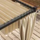 Pergola pentru gradina/terasa, retractabila, cu perdele, cadru metalic, negru si bej, 3x3x2.27 m - imagine 4