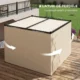 Pergola pentru gradina/terasa, retractabila, cu perdele, cadru metalic, negru si bej, 3x3x2.27 m - imagine 6
