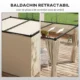 Pergola pentru gradina/terasa, retractabila, cu perdele, cadru metalic, negru si bej, 3x3x2.27 m - imagine 7