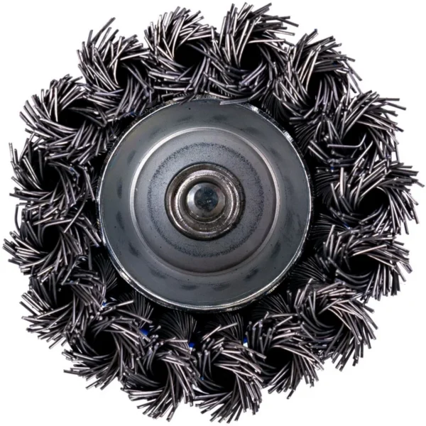 Perie sarma otel, tip cupa, cu toroane, tija, 75 mm, Richmann  - imagine 2