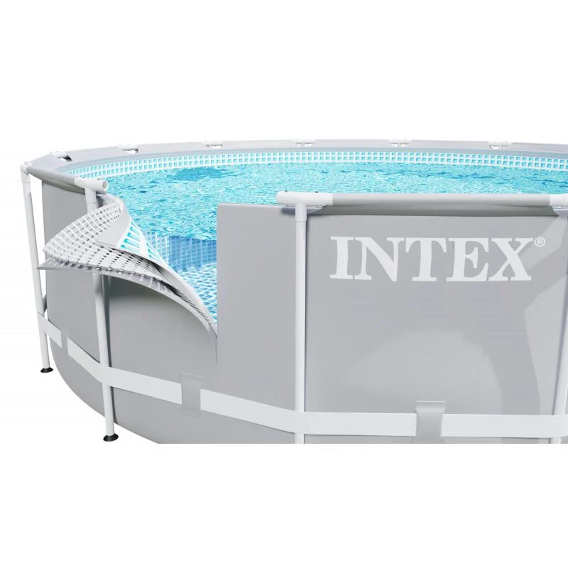 Piscina structura metalica, rotunda, cu filtru, pompa, gri, 305×76 cm, Intex Prism Frame
