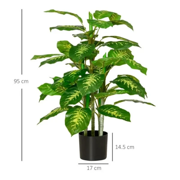 Planta artificiala cu ghiveci, verde, 95 cm - imagine 9
