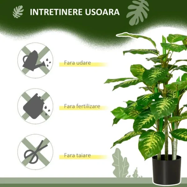 Planta artificiala cu ghiveci, verde, 95 cm - imagine 6