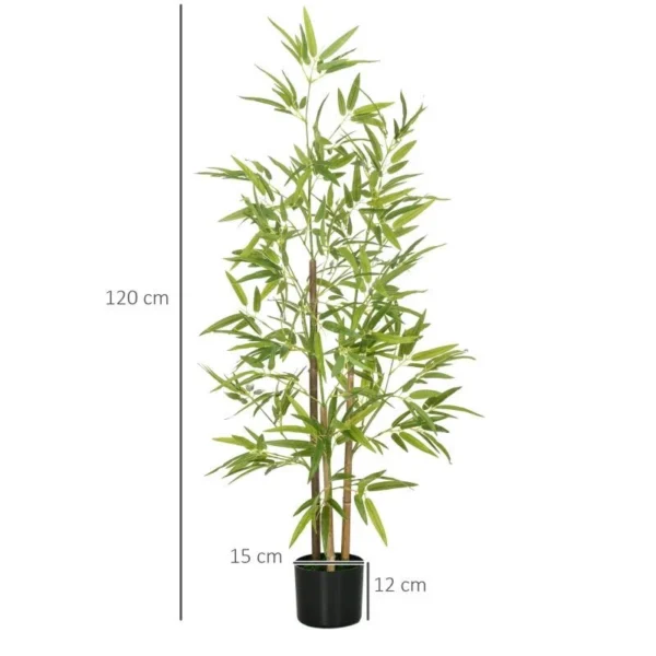 Planta artificiala, bambus cu ghiveci, verde, 15x120 cm - imagine 8