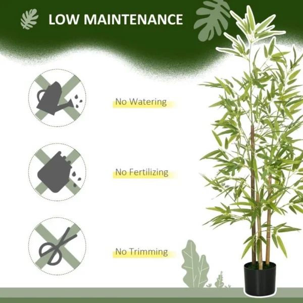 Planta artificiala, bambus cu ghiveci, verde, 15x120 cm - imagine 5