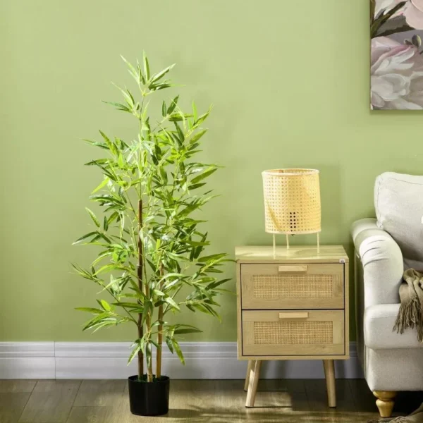 Planta artificiala, bambus cu ghiveci, verde, 15x120 cm - imagine 4