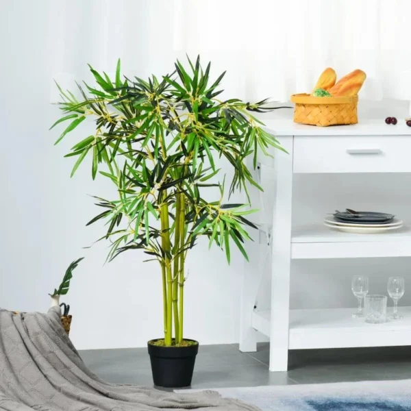 Planta artificiala, bambus cu ghiveci, verde, 16x120 cm - imagine 8