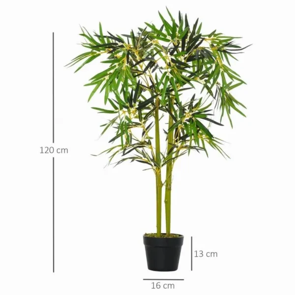 Planta artificiala, bambus cu ghiveci, verde, 16x120 cm - imagine 2