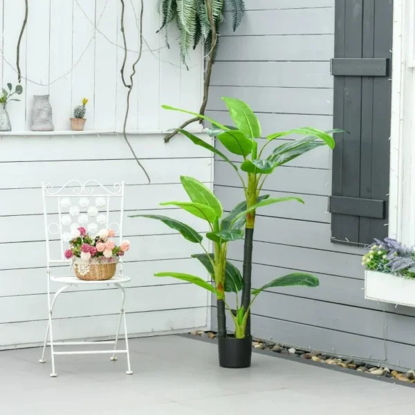 Planta artificiala, bananier cu ghiveci, verde, 150 cm - imagine 7