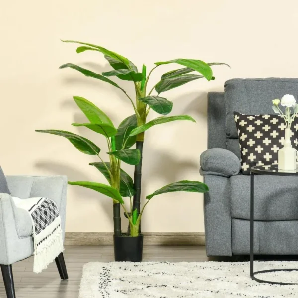 Planta artificiala, bananier cu ghiveci, verde, 150 cm - imagine 9