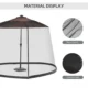 Plasa tantari, muste si alte insecte, pentru umbrela de gradina, material Oxford, negru, 300x230 cm - imagine 7