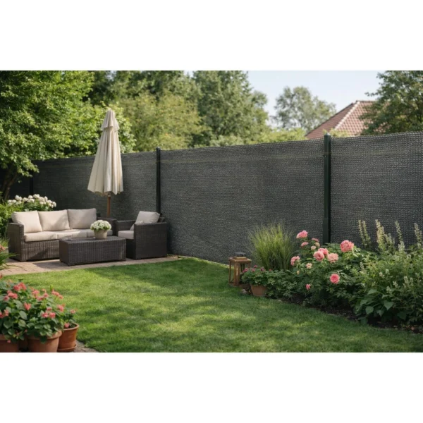 Plasa de umbrire, HDPE, UV, 150 g/mp, grad umbrire 90%, antracit, 2x25 m, Strend Pro - imagine 2