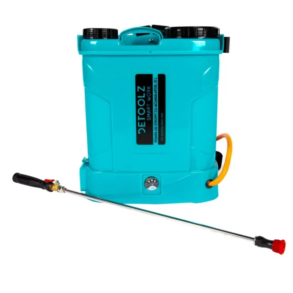 Pulverizator gradina, pompa de stropit, vermorel, Detoolz, electric, pentru spate, cu acumulator 8 Ah, accesorii, 12 L - imagine 8