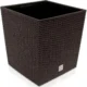 Set 2 ghivece de flori, Rato Low, imitatie ratan, patrate, 40x40x40.8 cm, maro, Prosperplast - imagine 4