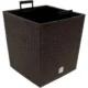 Set 2 ghivece de flori, Rato Low, imitatie ratan, patrate, 40x40x40.8 cm, maro, Prosperplast - imagine 3