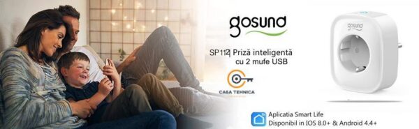 Priza inteligenta WiFi Gosund SP112, 16A, 2X USB, Monitorizare consum energie - imagine 5