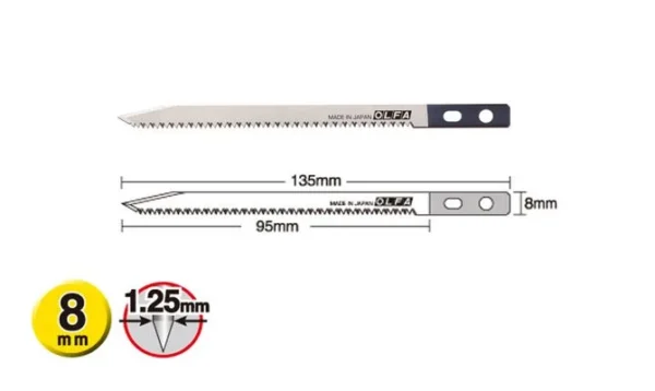 Lama cutter, tip fierastrau, pentru CS-5, 8 mm, OLFA - imagine 6