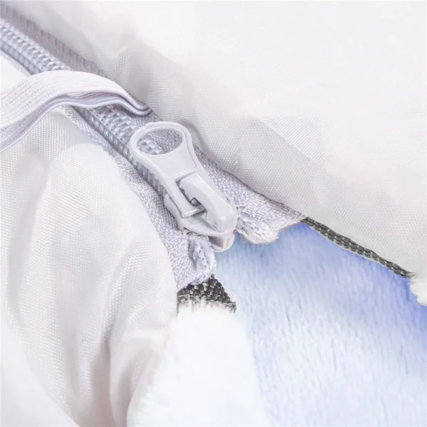 Sac de dormit pentru copii, bebelusi, cu husa, gri si albastru, 90x43/35 cm, Springos - imagine 12
