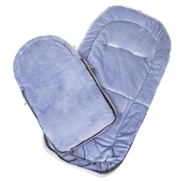Sac de dormit pentru copii, bebelusi, cu husa, gri si albastru, 90x43/35 cm, Springos - imagine 11