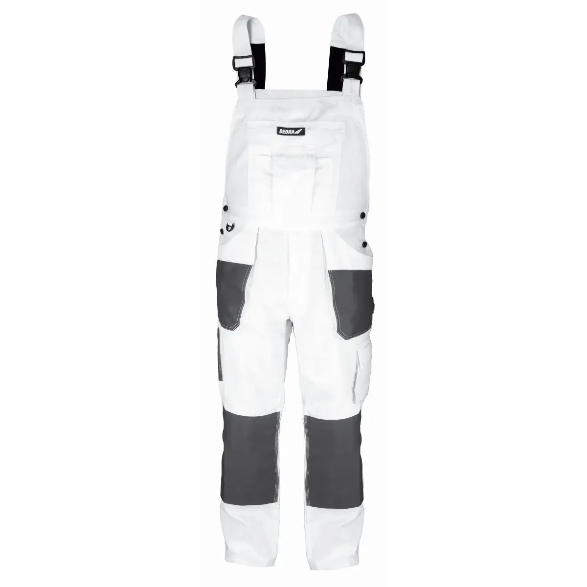 Pantaloni de lucru cu pieptar, salopeta, alb, model White Line, marimea L/52, Dedra 2 Pantaloni de lucru cu pieptar, salopeta, alb, model White Line, marimea L/52, Dedra