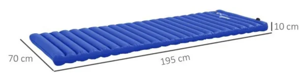 Saltea camping, gonflabila, cu pompa incorporata, impermeabila, plastic 190T, albastru, 195x70x10 cm - imagine 12