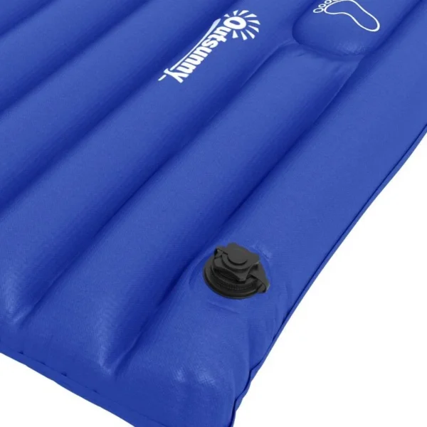 Saltea camping, gonflabila, cu pompa incorporata, impermeabila, plastic 190T, albastru, 195x70x10 cm - imagine 10