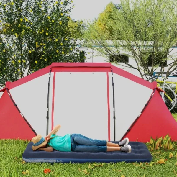 Saltea camping, gonflabila, cu pompa manuala inclusa, PVC, bluemarin, 191x73x22 cm - imagine 9