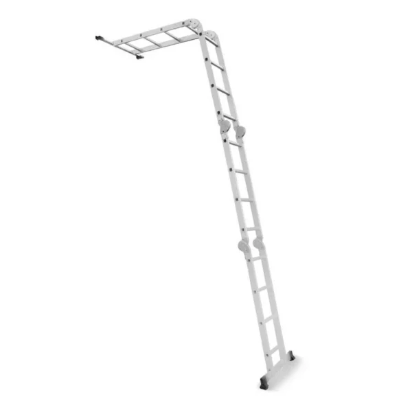 Scara aluminiu, multifunctionala, rabatabila, 4 tronsoane, 4 trepte, max 125 kg, 1.18-4.46 m - imagine 8