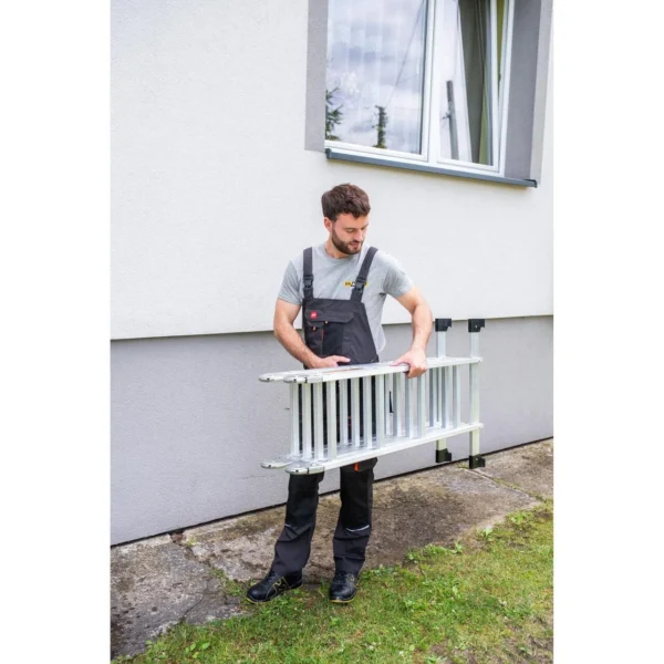 Scara aluminiu, multifunctionala, rabatabila, 4 tronsoane, 4 trepte, max 125 kg, 1.18-4.46 m - imagine 15