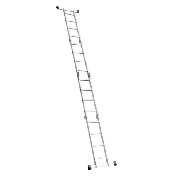 Scara aluminiu, multifunctionala, rabatabila, 4 tronsoane, 4 trepte, max 125 kg, 1.18-4.46 m - imagine 9