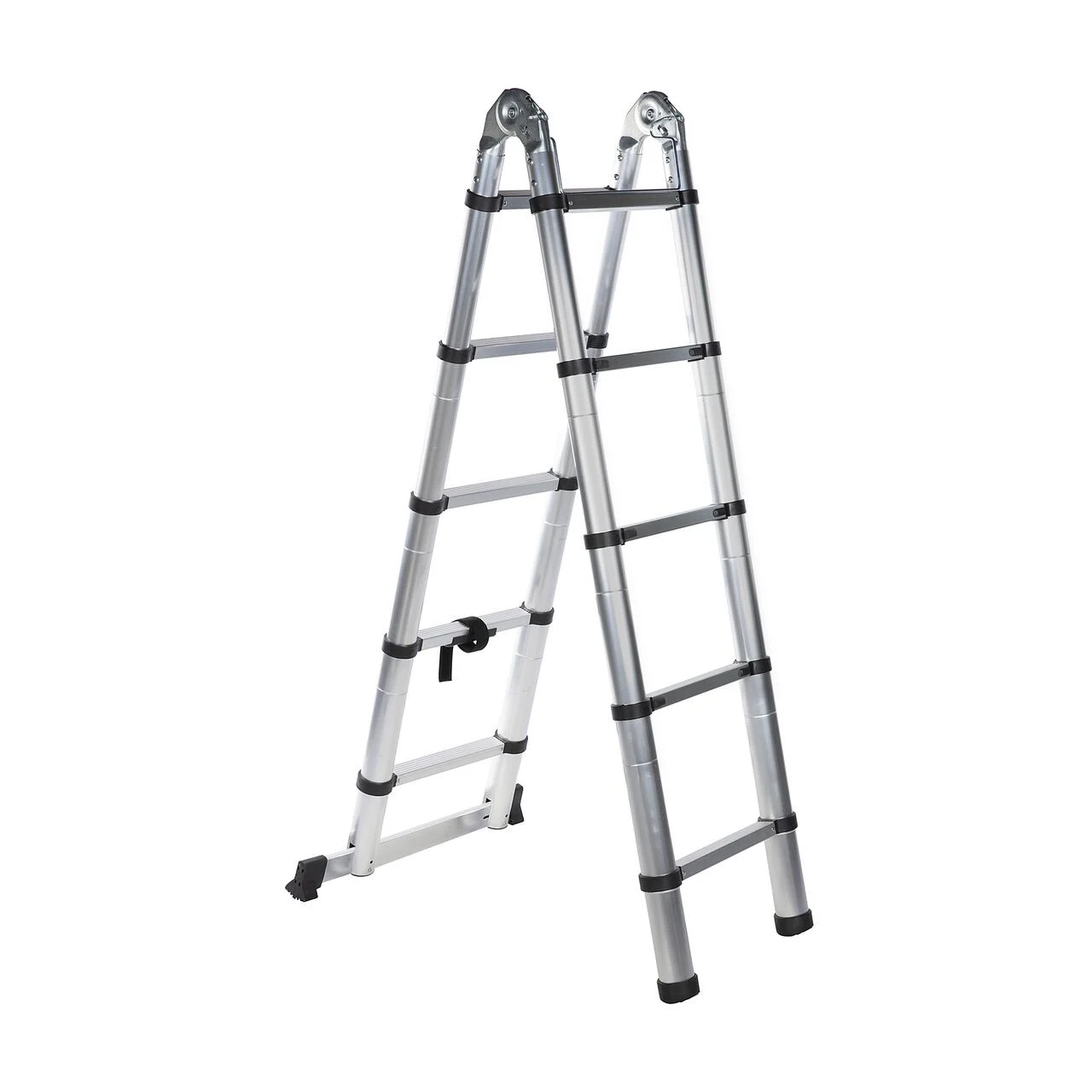 Scara aluminiu telescopica, Detoolz, dubla, 10 trepte, max 150 kg, 0.8-3.2 m 2 Scara aluminiu telescopica, Detoolz, dubla, 10 trepte, max 150 kg, 0.8-3.2 m