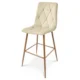 Scaun de bucatarie/bar, Artool, Libra, catifea bej deschis, picioare metal natur, 52x56x112 cm - imagine 2