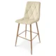 Set 2 scaune de bucatarie/bar, Artool, Libra, catifea bej deschis, picioare metal natur, 52x56x112 cm - imagine 9