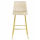 Scaun de bucatarie/bar, Artool, Pozza, catifea bej deschis, picioare metal auriu, 43x49x102 cm - imagine 4