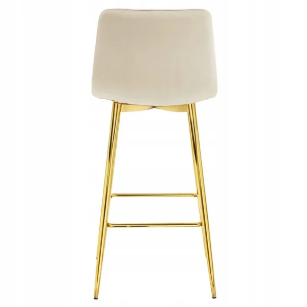 Scaun de bucatarie/bar, Artool, Pozza, catifea bej deschis, picioare metal auriu, 43x49x102 cm - imagine 6