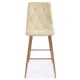 Scaun de bucatarie/bar, Artool, Libra, catifea bej deschis, picioare metal natur, 52x56x112 cm - imagine 6