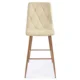 Set 2 scaune de bucatarie/bar, Artool, Libra, catifea bej deschis, picioare metal natur, 52x56x112 cm - imagine 6