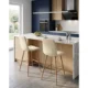 Scaun de bucatarie/bar, Artool, Libra, catifea bej deschis, picioare metal natur, 52x56x112 cm - imagine 7