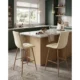 Set 2 scaune de bucatarie/bar, Artool, Libra, catifea bej deschis, picioare metal natur, 52x56x112 cm - imagine 11