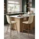 Set 2 scaune de bucatarie/bar, Artool, Libra, catifea bej deschis, picioare metal natur, 52x56x112 cm - imagine 7
