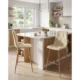 Set 2 scaune de bucatarie/bar, Artool, Libra, catifea bej deschis, picioare metal natur, 52x56x112 cm - imagine 10